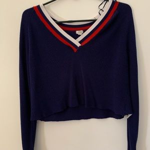 Blue long sleeve top